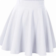 DRESSTELLS Damen Basic Solide Vielseitige Dehnbar Informell Mini Glocken Rock Weiß White S