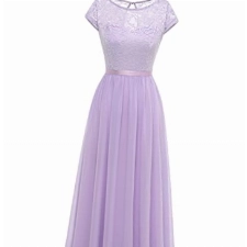 DRESSTELLS Damen Rosa Brautjungfernkleider lang elegant Chiffon Abendkleid Maxilang Lavender S