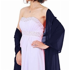 Dressystar Chiffon Stola Schal für Kleider in verschiedenen Farben Marineblau 200cm*50cm