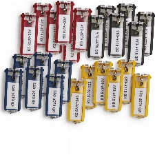 Durable Schlüsselanhänger Key Clip, einfach aufklappen & beschriften, 24 Stück, farbig sortiert, 194927