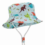 Durio Baby Sonnenhut Kinder Sonnenhüte UV Schutz Breite Krempe Fischerhut Hut Sonnenschutz Unisex Junge Mädchen Kleinkind Blaue Dinosaurier 4-8 Jahre