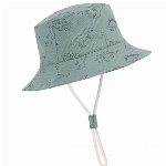 Durio Baby Sonnenhut Kinder Sonnenmütze Junge Mädchen Atmungsaktiv Sommerhut Kinder UV-Schutz mit Bindebändern Graugrün mit Dinosaurier 2-4 Jahre(Tag Size L)