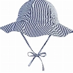 Durio Sonnenhut Baby Hut Kinder Verstellbarer Faltbare UV-Schutz mit Verstellbarem Bindebändern und Breite Krempe Marineblau Streifen 2-4 Jahre (Tag Size L)