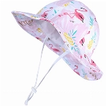 Durio Sonnenhut Baby Mädchen Jungen Kinder Sonnenschutz UPF 50 Sommer Kinderhut Fischerhut mit Breite Krempe Rosa 4-8 Jahre