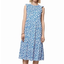 edc by ESPRIT Gemustertes Jersey-Midikleid, 100% Baumwolle