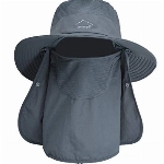 ehsbuy Anglerhut Herren Damen Faltbar Safari Hut Breiter Krempe Tropenhut Mesh Fischermütze mit Gesichtsbedeckung Nackenklappe Wanderhut Sonnenhut für Jagd Outdoor