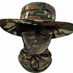 ehsbuy Sonnenhut Herren Damen UPF 50+ Safari Hut Sommerhut Breiter Krempe Camo Wanderhut Armee Boonie Hut mit Kühlender Multifunktionstuch Schlauchschal Outdoor Fischerhut 