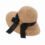 Eight Space Stroh Sonnenhut für Frauen, Sommerhut Faltbarer Sonnenhut UPF 50 + mit Sonnen Shade Strand breite Krempe Damen (Braun)