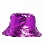 Eigso Unisex Hip Hop Eimer Hut für Männer Frauen Metallic Leder Fischer Hut für Mann Frauen Flexible Eimer Hut