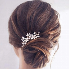 Einfach Braut Kristall Hochzeit Haarnadeln Silber Haarspangen Braut Kopfschmuck Haarschmuck Perle für Frauen und Mädchen (Silber)