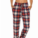 Ekouaer Schlafanzughose Karrierte Damen Lang Schlafanzug weich Pyjamahose Lange Hosen Freizeithose Strandhose Hose Blau M