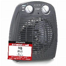 Emerio FH-106737.2, TESTSIEGER Note 1.5, kleiner kompakter portabler Heizlüfter für 20 m², 2 Heizleistungen + Ventilatorfunktion, verstellbarer Thermostat, Sicherheitsschalter, Handgriff, 2000 Watt