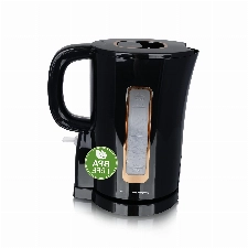 Emerio WK-125130 Wasserkocher, 1.7 Liter, 2200 Watt, BPA frei, Heizelement aus Edelstahl, Wasserstandsanzeige, Auto-Off, Trockengehschutz, schwarz/gold