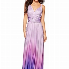 EMMA Damen Kleider Elegant Hochzeit Lang Abendkleid Multiway V-Ausschnitt Rückenfrei Brautjungfernkleid Bodenlang Neckholder Abschlussball Ballkleid （PE2,XL）