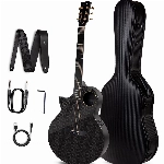 Enya Carbon Gitarre EA-X4E 41 Zoll Electric Akustikgitarre mit Elixier Saiten mit Tasche Gurt Pickup