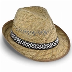 Erntehelfer Strohhut (Sonnenschutz) für Damen und Herren, cooler und modischer Sonnenhut im Trilby Look für den Sommer am Strand oder im Urlaub, verschiedene Größen, Farbe natur, Gr: 61 cm