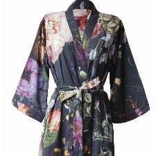 Essenza Satin-Kimono Fleur Größe M, Farbe Nightblue, M = 38, Nightblue
