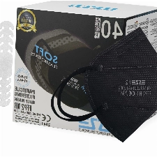 ESZE 40 Schwarze FFP2-Masken Zertifiziert CE 2841 BFE> 97% – FFP2-Masken Einzeln Verpackt – Ohrbügel inklusive (Erwachsene)