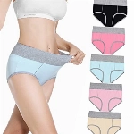 Falechay Unterwäsche Damen Unterhosen Bauchweg Baumwolle Slips Damen Pantys High Waist Taillenslip Mehrpack 5er Pack Schwarz&Rosenrot&Blau&Rosa&Gelb XS