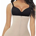 FeelinGirl Damen Miederpants mit Bauch-Weg-Effekt Formt sofort und Strafft effektiv, L, Beige mit Reißverschluss