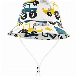 FenFang Sonnenhut Baby Kinder, Dinosaurier Fischerhut Kind Jungen Mädchen, Breite Krempe Sonnenmütze Verstellbar, Eimerhut Strandhut Kappe Mütze Frühling Sommer (2-4 Years, Weiß)