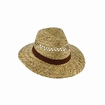 fiebig Traveller Strohhut mit Ripsband | Sommerhut mit eingeflochtenen Luftlöchern | Natur Sonnenhut mit breiter Krempe (59-L, Natur)