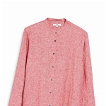 find. Long Sleeve Linen Shirt Herrenhemden, Rot, XL