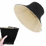 FISHSHOP Sonnenhut Damen uv Schutz Faltbar, Doppelseitig Sun Hat for Women Summer Hut Hiking Fischerhut mit Kinnriemen 56-58CM