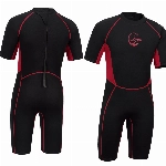 FitsT4 Kinder Shorty Neoprenanzug 2.5mm Neopren Mädchen Kleinkinder Jungen Rückenreißverschluss für Tauchen Schnorcheln Surfen Schwimmen Lessions,Rot,S