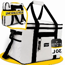 five dots Kühltasche faltbar 30l zum Einkaufen & Picknick [grau]- Kühltasche Auto als Thermotasche & Picknicktasche Auto - Mehr Organisation mit Kühltasche Gross - Lunch Tasche & Mini Kühlbox