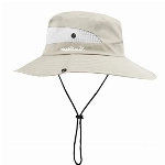 flintronic Sonnenhut Herren Damen,Wide Brim UV-Schutz Eimer Hüte,Faltbare Cowboyhut mit Kinnriemen,Seiten Presse und Breathable Ineinander greifen Cown,Design für Strand/Wandern/Angeln/Camping-Beige