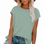 For G and PL Women Sommerlich Tshirts Women Summer Short Shirts Damen Oberteil Grün M