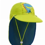 FORUHOO Baby Mütze UV-Schutz 50 mit Kordelzug for Jungen, Breite Krempe Sommerhut Sonnenhut (53cm / 3-6 Jahre, Dinosaurier Grün)