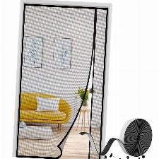 fowong Aktualisierte Linke Rechts Öffnung Magnet Fliegengitter Balkontür 110x220 cm, Insektenschutz Fliegenvorhang Ohne Bohren mit Selbstklebendes Klettband Unbehinderte Ansicht