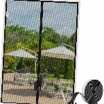 fowong Magnet Fliegengitter Balkontür 235x250 cm, Verstärkt Magnetischer Insektenschutztür Fliegenvorhang für Kellertür Terrassentür Moskitonetz Klettverschluss-Installation Schwarz