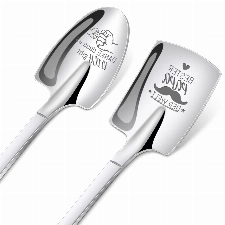 Funnli Papa Geschenk Geburtstag, 2 Stücke Eislöffel mit Gravur - Bester Papa Der Welt - Vatertag Geschenke für Papa, Vatertagsgeschenke Geburtstagsgeschenk für Papa von Kindern