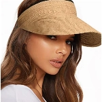 FURTALK Damen Sonnenhut Stroh UPF 50+ Packbar Faltbar Visor Cap