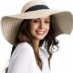 FURTALK Moderner Sommerhut für Frauen Sonnenblender Hut mit Breiter Krempe UPF50+ Sommerreise Strandkappe