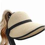 FURTALK Sun Visor für Damen breite Krempe Stroh Roll Up Sommer Strand Packbar Faltbar UV UPF Hut