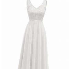 Gardenwed Weiße Formale Hochzeitsballkleider, weiße Brautmutterkleider für Hochzeitsgäste und Teenager