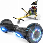 GeekMe Hoverboards mit Sitz, Hoverboards Hoverkart,Hoverboards Go-Kart mit Bluetooth-Lautsprecher LED-Leuchten, Geschenk für Kinder Jugendliche Erwachsen
