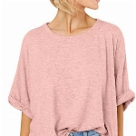 GeGekoko Damen T-Shirt Sommer Kurzarm Rundhals Oberteil Locker Frauen Casual Lose Tops Elegant Bluse