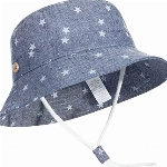 GEMVIE Sonnenhut Baby Junge Sommerhut Kinder Mädchen Fischerhut Jungen Baumwolle UV Schutz Kleinkind Mütze mit Sterndruck