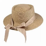 GEMVIE Sonnenhut Damen Sommer Strohhut Breite Krempe Strandmütze mit Schleife Ripsband M Khaki