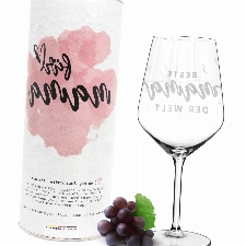 getbrave Weinglas XL | Beste Mama der Welt (530ml) in Geschenkbox | Das Geschenk zum Muttertag | Geburtstagsgeschenk | Rotweingläser Weißweingläser