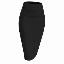 Girstunm Damen lässiger Bleistiftrock schlanker kurzer Rock Business-Stil kurzer Rock Sommer hohe Taille Stretch kurzer Rock mit Schlitz Schwarz XX-Large