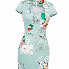 GRACE KARIN 1950er Jahre Vintage Retro bleistiftkleid Blumen etuikleid festlich Kleid XL CL7597-18