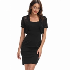 GRACE KARIN Damen Ballkleid Cami Kleid Pencil Kleid Sommer Chiffon Bolero Party Business Bleistiftkleid mit Strickjacke Slim Festliche Cami Kleid Elegant Abendkleid CL1216S22-01_00S