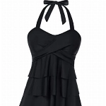 GRACE KARIN Damen Bikini Push up bauchweg sexy Frauen Swimwear Badeanzug XL-1 Schwarz