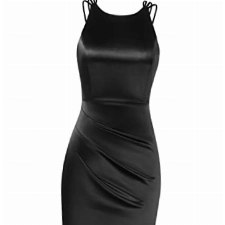 GRACE KARIN Damen Bleistiftkleid Pencil Kleid Rundhals Cross Back Cocktailkleid Rückenfrei Wickelkleid M Schwarz CL0943S22-01